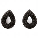 Black Earring Post Earring Crystal Studs Tear Drop Pave Set 14 Mm Drop 11315-2304BKBLK