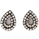 Clear Earring Post Earring Crystal Studs Tear Drop Pave Set 14 Mm Drop 11315-2304BKCLR