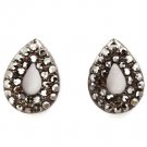 Black Earring Post Earring Crystal Studs Tear Drop Pave Set 14 Mm Drop 11315-2304BNBLK