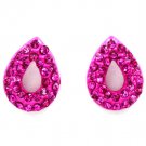 Fuschia Earring Post Earring Crystal Studs Tear Drop Pave Set 14 Mm Drop 11315-2304FSH