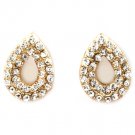 Clear Earring Post Earring Crystal Studs Tear Drop Pave Set 14 Mm Drop 11315-2304GDCLR