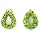 Green Earring Post Earring Crystal Studs Tear Drop Pave Set 14 Mm Drop 11315-2304GRN
