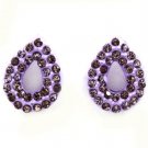 Purple Earring Post Earring Crystal Studs Tear Drop Pave Set 14 Mm Drop 11315-2304PUR