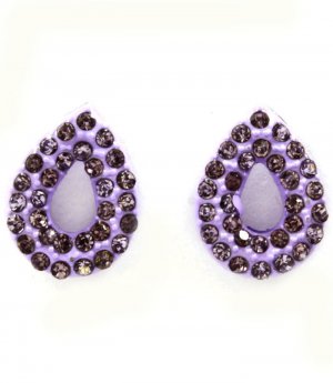 Purple Earring Post Earring Crystal Studs Tear Drop Pave Set 14 Mm Drop 11315-2304PUR