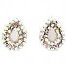 Aurore Boreale Earring Post Earring Crystal Studs Tear Drop Pave Set 14 Mm Drop 11315-2304RDABO