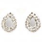 White Earring Post Earring Crystal Studs Tear Drop Pave Set 14 Mm Drop 11315-2304WHT