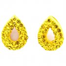 Yellow Earring Post Earring Crystal Studs Tear Drop Pave Set 14 Mm Drop 11315-2304YEW