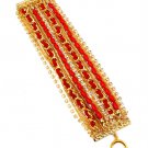 Red Bracelet Toggle Multi Strands Beads Cords Interlaced Crystal Studs Prong Set 1  116112-2509GDRED