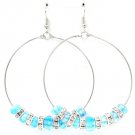 Teal Earring Fish Hook RondelleBeads Beads Hoop 2 1 2 Inch Hoop 2 3 4 Inch Drop 11625-0310RDTEL