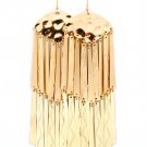 Gold Colored Earring Linear Drop Fish Hook Metal Casting Moving Joint Texture 5 In 120205-99131GDGOD