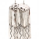 Silver Colored Earring Linear Drop Fish Hook Metal Casting Moving Joint Texture 5  120205-99131RDSIV