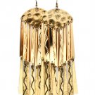 Gold Colored Earring Linear Drop Fish Hook Metal Casting Moving Joint Texture 5 In 120205-99131TTGOD