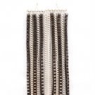 Silver Colored Earring Linear Drop Fish Hook Box Chain Curb Chain Tassel 4 3 4 Inc 120205-99133TTSIV