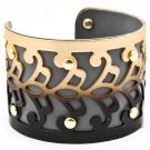 Gray Bracelet Cuff Faux Leather Backing Texture 1 3 4 Inch Width 1214228-138MGGRY