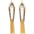 Multi Colored Earring Fish Hook Tassel Metal Casting Texture 5 1 2 Inch Drop 1214536-937MGMLT