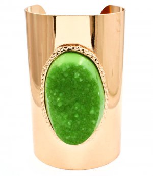 Green Bracelet Cuff Stud Formica Metal Casting 4 Inch Width 13132-1807GDGRN