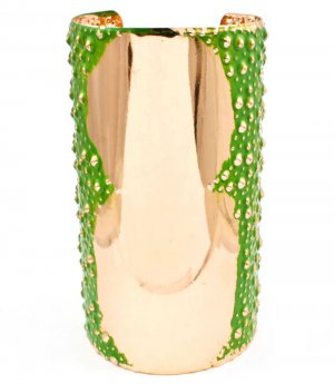 Green Bracelet Cuff Painted Metal Casting 4 1 4 Inch Width 13132-1838GDGRN
