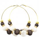 Silver Colored Earring Pin Catch Hoop Bead Mesh Ball Rondelle 3 1 2 Inch Drop 139527-093TTSIV