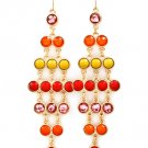 Earring Linear Drop Fish Hook Stud Acrylic Stones Diamond Shape Formica Faceted Movi 1585-3584GDMTB