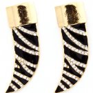 Animal Print Earring Linear Drop Post Earring Crystal Studs Animal Print Enamel 1 1 17135-22789GDANI