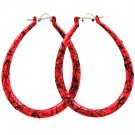 Red Earring Pin Catch Tear Drop Texture 2 Inch Drop 17135-22850RED