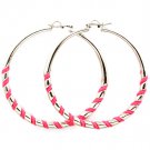 Pink Earring Pin Catch Hoop Spiral 2 1 4 Inch Drop 17135-22854RDPNK