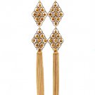 Gold Colored Earring Fish Hook Beads Tassel Filigree 4 Inch Tassel 7 1 4 Inch Drop 1995-99046GDGOD