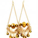 Gold Colored Earring Fish Hook Chandelier Drop Beads Mixed Beads Metal Links 3 Inch  1995-99070GDGOD