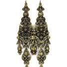 Gold Colored Earring Fish Hook Chandelier Drop Texture Various Cuts 4 3 4 Inch Drop 1995-99076BOGOD