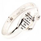 Silver Colored Bracelet Hinge Religious Engraved Inspirational Prayer Card Unbalan 210152-03174SVSIV
