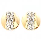 Clear Earring Clip On Crystal Studs Disc 24 Mm Drop 32528-32935GDCLR