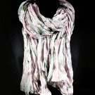 Purple Fashion Scarf Crinkle Soft Feel Flower Print 100% Viscose 44 Inch X 74 Inch / 41026-99431PUR