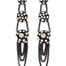 Clear Earring Linear Drop Post Earring Fireball Multi Layered Half Dimensional Mov 415255-99221BKCLR
