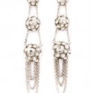 Clear Earring Linear Drop Post Earring Fireball Multi Layered Half Dimensional Mov 415255-99221RDCLR