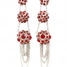Red Earring Linear Drop Post Earring Fireball Multi Layered Half Dimensional Movin 415255-99221RDRED