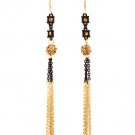 Brown Earring Linear Drop Fish Hook Crystal Studs Fireball Tassel 3 3 4 Inch Drop 415255-99234TTBRO