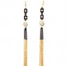 Clear Earring Linear Drop Fish Hook Crystal Studs Fireball Tassel 3 3 4 Inch Drop 415255-99234TTCLR