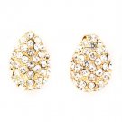 Clear Earring Post Earring Crystal Studs Tear Drop Convex Pave Set 13 Mm Drop 415255-99247GDCLR