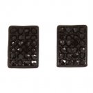 Black Earring Post Earring Crystal Studs Rectangular Shape Concave Pave Set 12 Mm  415255-99254BKBLK