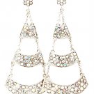 Aurore Boreale Earring Linear Drop Post Earring Crystal Studs Flower Moving Joint  415255-99385RDABO