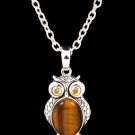 Brown Necklace Pendant Crystal Studs Owl Oval Formica Texture 1 1 2 Inch Pendant 18 432314-0013ASBRO