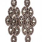 Black Earring Post Earring Crystal Studs Navette Moving Joint 3 3 4 Inch Drop 53535-9197BNBKA