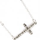 Silver Colored Necklace Pendant Cross 21 Mm Pendant 17 Inch Long / 113114-7000ASSIV