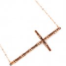 Brown Necklace Pendant Cross 2 1 2 Inch Pendant 17 Inch Long / 113114-7003COBRO