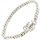 Clear Bracelet Stretch Anchor Bead Chain Crystal Studs 3 1 2 Inch Long / 11312-1758RDCLR
