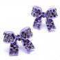 Purple Earring Stud Crystal Studs Ribbon 3 4 Inch Width 11315-2010PUR