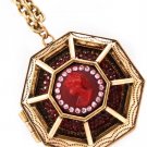 Red Necklace Pendant Long Necklace Crystal Studs Cameo Locket Octagon Shape Pave S 12141430-817BORED