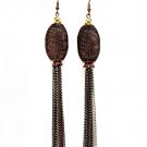 Multi Colored Earring Fish Hook Mesh Ball Tassle Texture 3 Inch Tassel 4 1 2 Inch D 1214528-218COMLT