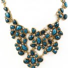 Blue Necklace Metal Casting Various Cut Formica Moving Joint Crystal Studs Faceted 1 15814-1655GDBLU