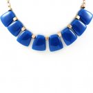 Blue Necklace Bead Abstract Shape Matte Finsih Formica 17 Inch Long / 15814-3894MGBLU